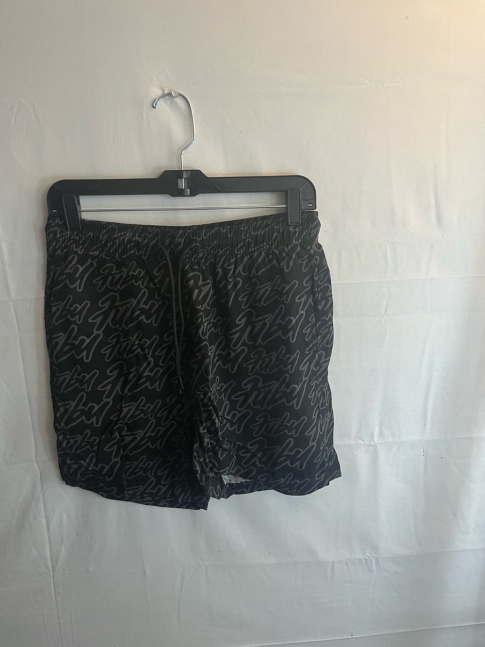 FUBU Black Script-Logo Athletic Shorts